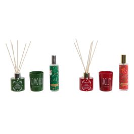 Ambientador Mikado DKD Home Decor Rojo Verde 5 x 6 x 5 cm Set de 3 (2 Unidades)