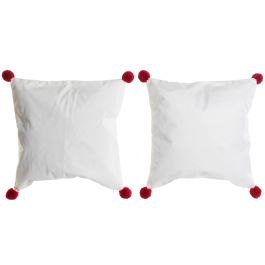 Funda Cojin Navidad Moderna DKD Home Decor Blanco Rojo 1 x 45 x 45 cm (4 Unidades)