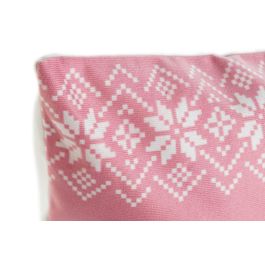 Funda Cojin Navidad Alpina DKD Home Decor Rosa Blanco 1 x 45 x 45 cm (4 Unidades)