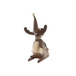 Figura Navidad Alpina DKD Home Decor Beige Marron 25 x 40 x 13 cm (4 Unidades)