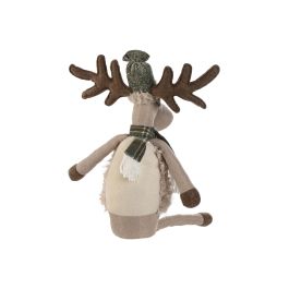 Figura Navidad Alpina DKD Home Decor Beige Verde 16 x 56 x 28 cm (4 Unidades)