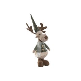 Figura Navidad Alpina DKD Home Decor Beige Verde 14 x 44 x 18 cm (4 Unidades)