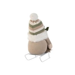 Figura Navidad Alpina DKD Home Decor Beige Verde 17 x 30 x 22 cm (4 Unidades)