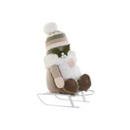 Figura Navidad Alpina DKD Home Decor Beige Verde 17 x 30 x 22 cm (4 Unidades)