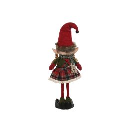 DKD Home Decor Figura de Navidad Elfo Tradicional de Poliéster, Dimensiones 10x56x20 cm, Colores Surtidos Rojo/Verde/Negro (Pack 4 Unidades)