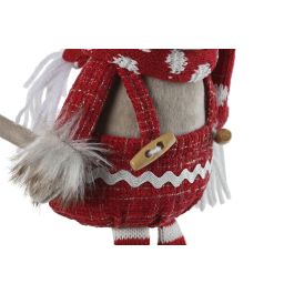 DKD Home Decor Figura Navidad Tradicional Rojo Beige Poliester 13 x 28 x 17 cm (4 Unidades)