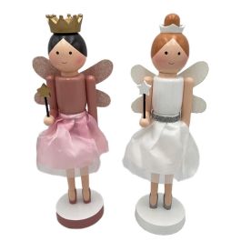 Figura Navidad Fantasia DKD Home Decor Blanco Rosa 10 x 36 x 13 cm (4 Unidades) Precio: 55.50000049. SKU: B192V57742