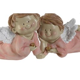 Figura Navidad Fantasia DKD Home Decor Rosa Blanco 11.5 x 9.5 x 14 cm (4 Unidades)