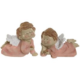 Figura Navidad Fantasia DKD Home Decor Rosa Blanco 11.5 x 9.5 x 14 cm (4 Unidades) Precio: 29.49999965. SKU: B1EQ48R5AA