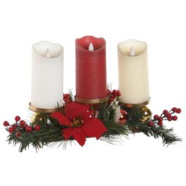 Portavela Navidad Tradicional DKD Home Decor Verde Rojo 17 x 12 x 47 cm (4 Unidades)