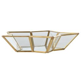 Bandeja Navidad Moderna DKD Home Decor Transparente Dorado 22 x 5 x 22 cm (4 Unidades)