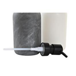 DKD Home Decor Dosificador Básicos Blanco Gris Resina ABS 7 x 17 x 9 cm (4 Unidades)