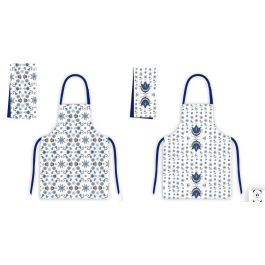 Delantal Tradicional DKD Home Decor Azul Blanco 0.5 x 80 x 60 cm Set de 2 (4 Unidades) Precio: 14.52968. SKU: B13SKT4GWQ