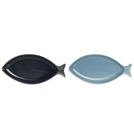 Bandeja Mediterraneo DKD Home Decor Azul Azul Celeste 16 x 3 x 33 cm (4 Unidades)