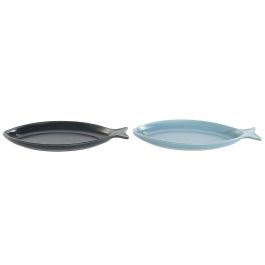 Bandeja Mediterraneo DKD Home Decor Azul Azul Celeste 16 x 3 x 33 cm (4 Unidades)