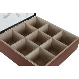 Caja Infusiones Boho DKD Home Decor Terracota Beige 24 x 6.5 x 24 cm (4 Unidades)