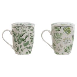 Mug Infusiones Cottage DKD Home Decor Verde Blanco 6 x 10.5 x 8.3 cm (4 Unidades) Precio: 19.0454. SKU: B19S8PWAK2