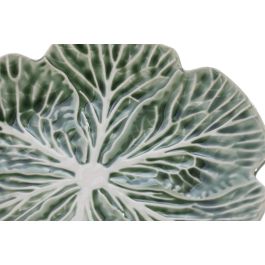 Plato Moderno DKD Home Decor Verde Blanco 19 x 2.4 x 19 cm (4 Unidades)