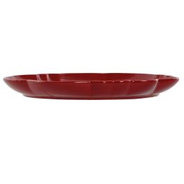 Plato Moderno DKD Home Decor Rojo Verde 28 x 2.8 x 28 cm (4 Unidades)