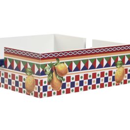 Servilletero Mediterraneo DKD Home Decor Rojo Azul 18 x 4 x 18 cm (4 Unidades)