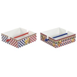 Servilletero Mediterraneo DKD Home Decor Rojo Azul 18 x 4 x 18 cm (4 Unidades) Precio: 26.59000047. SKU: B1JPW4CPKY