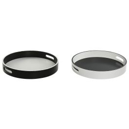 Bandeja Moderno DKD Home Decor Blanco Negro 35 x 5 x 35 cm (4 Unidades) Precio: 46.69000017. SKU: B1JJYA8RDY