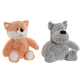 Peluche Kids DKD Home Decor Naranja Gris 35 x 34 x 32 cm (4 Unidades)