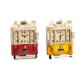 Reloj Sobremesa Vintage DKD Home Decor Amarillo Rojo 7 x 28 x 21 cm (4 Unidades)