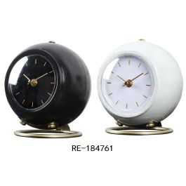 Reloj Sobremesa Glam DKD Home Decor Blanco Negro 13 x 18 x 16 cm (4 Unidades)