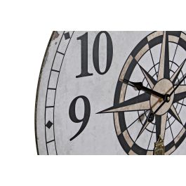 Reloj Pared Mediterraneo DKD Home Decor Blanco Negro 4 x 58 x 58 cm (4 Unidades)