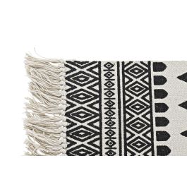 Alfombra Boho DKD Home Decor Blanco Negro 50 x 1 x 80 cm (4 Unidades)