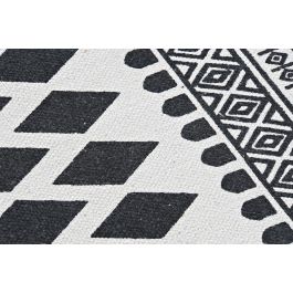 Alfombra Boho DKD Home Decor Blanco Negro 50 x 1 x 80 cm (4 Unidades)