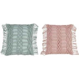 Cojin Scandi DKD Home Decor Verde Rosa 10 x 45 x 45 cm (4 Unidades)