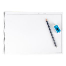 Bloc Dibujo Liderpapel Lineal Historico 230x325 mm 20 Hojas 130 gr-M2 Con Recuadro Perforado 5 unidades