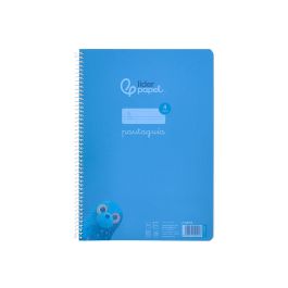 Cuaderno Espiral Liderpapel Din A4 Pautaguia Tapa Plastico80H 90 gr Cuadro Pautado 4 mm Con Margen Color Azul 5 unidades