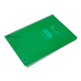 Cuaderno Espiral Liderpapel Din A4 Pautaguia Tapa Plastico80H 90 gr Cuadro Pautado 4 mm Con Margen Color Verde 5 unidades