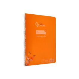 Cuaderno Espiral Liderpapel Din A4 Pautaguia Tapa Plastico80H 90 gr Cuadro Pautado 4 mm Con Margen Color Naranja 5 unidades