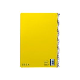 Cuaderno Espiral Liderpapel Din A4 Smart Tapa Blanda 80H 75 gr Cuadro 4 mm Con Margen Color Amarillo 4 unidades