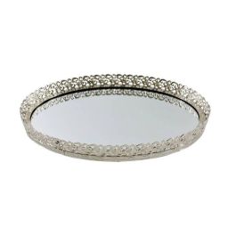 Bandeja Decoracion Tradicional DKD Home Decor Plateado 15 x 4 x 24 cm (6 Unidades)