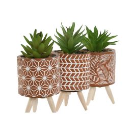 Planta DKD Home Decor Terracota Verde 7.5 x 16.5 x 7.5 cm (6 Unidades)