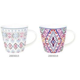 Mug  DKD Home Decor Rosa Azul 9.7 x 14 x 9.7 cm (6 Unidades)