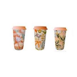 Mug Shabby DKD Home Decor Naranja Multicolor 10 x 14 x 10 cm (6 Unidades)