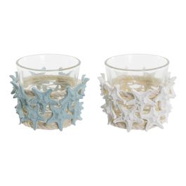 Portavela Mediterraneo DKD Home Decor Blanco Azul Celeste 8 x 7.5 x 8 cm (6 Unidades) Precio: 32.69000009. SKU: B16ELG8C6S