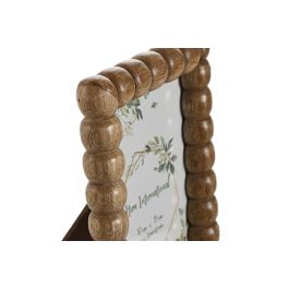 DKD Home Decor Marco de Foto para 10x15 cm Estilo Urban Marrón de Madera de Mango y Cristal con Bolas 13x18x2 cm
