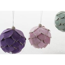 Decoracion Colgante Navidad Fantasia DKD Home Decor Rosa Palo Verde Menta 10 x 23 x 10 cm (6 Unidades)