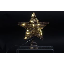 Estrella Navidad Moderna DKD Home Decor Natural Dorado 5 x 25 x 20 cm (6 Unidades)