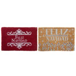 Felpudo Navidad Tradicional DKD Home Decor Rojo Natural 40 x 1.5 x 60 cm (6 Unidades)