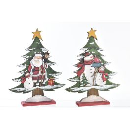 Arbol Navidad Tradicional DKD Home Decor Verde Rojo 6 x 37.5 x 28.5 cm (6 Unidades)