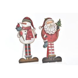 Decoracion Navidad Tradicional DKD Home Decor Rojo Blanco 2.5 x 44 x 24 cm (6 Unidades)