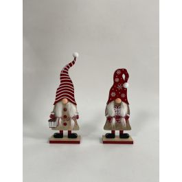 Figura Navidad Tradicional DKD Home Decor Rojo Natural 4 x 24 x 8.5 cm (6 Unidades)